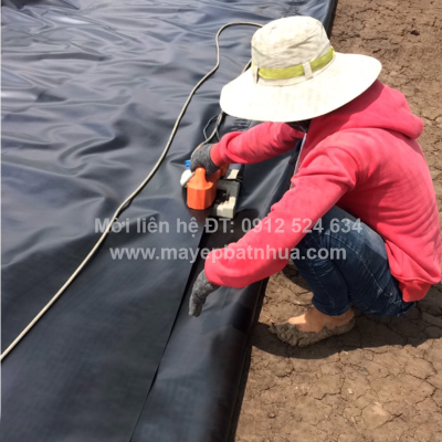 Máy hàn bạt HDPE chống thấm ao hồ nuôi tôm