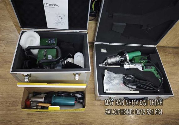Bộ máy hàn bạt nhựa HDPE bao gồm: Máy hàn đùn nhựa LST600B, máy hàn kép LST900, máy hàn bạt cầm tay DSH AII